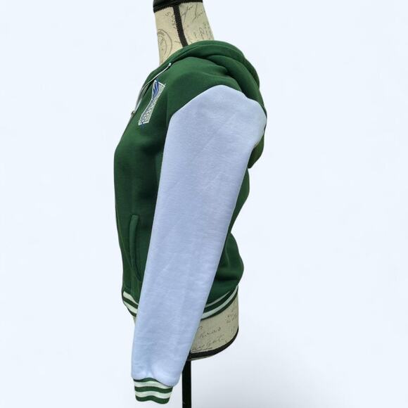 Green and white Attack on Titan Varsity Jacket  Size Medium Unisex - Picture 4 of 10